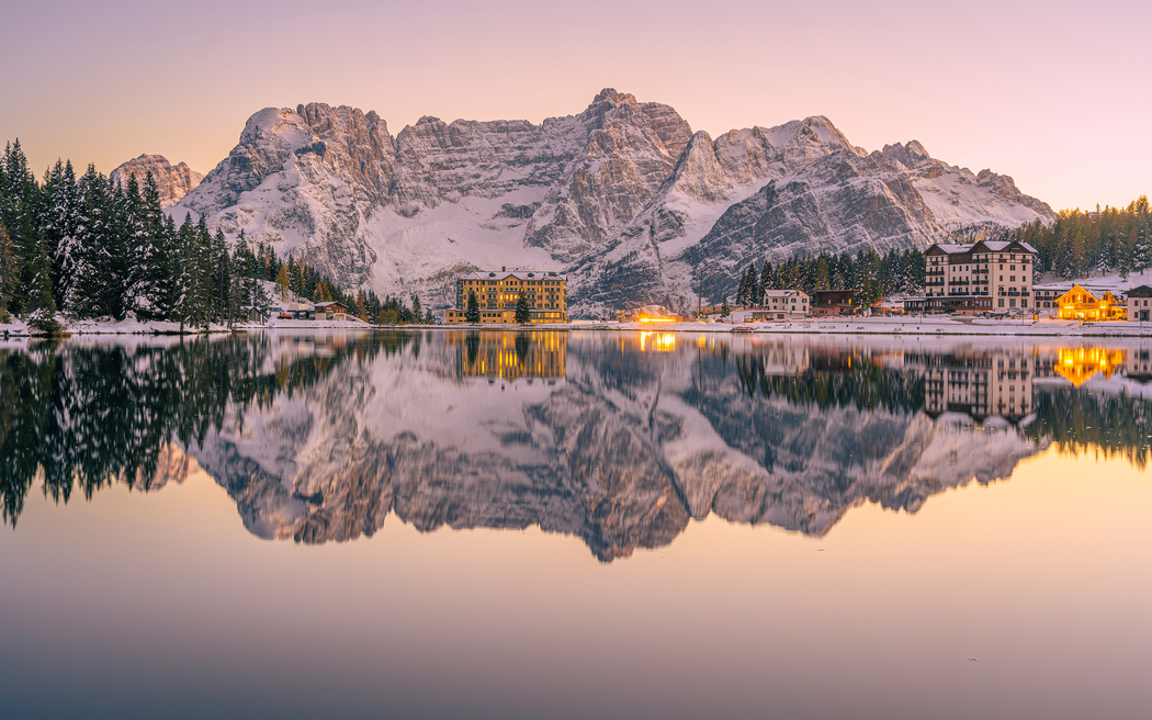 意大利米苏里纳湖雪景2880x1800高清壁纸免费下载