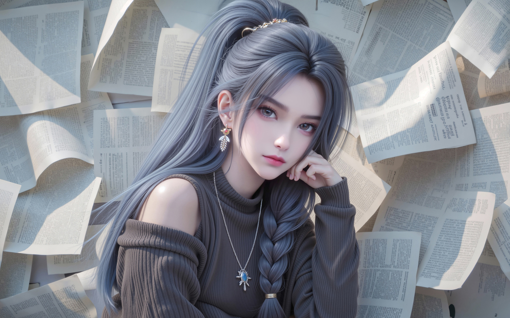 报纸墙剑来宁姚 2880x1800高清壁纸免费下载