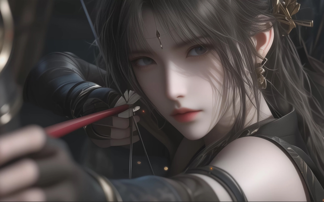 动漫美女弓箭手青丝 2880x1800高清壁纸免费下载