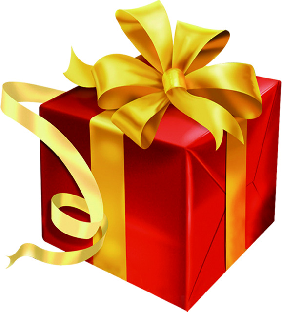 中秋节国庆红礼盒黄丝带高清PNG节日素材免费下载