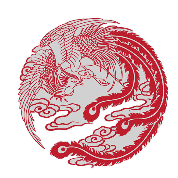 红色凤凰剪纸高清PNG透明装饰花纹设计素材免费下载