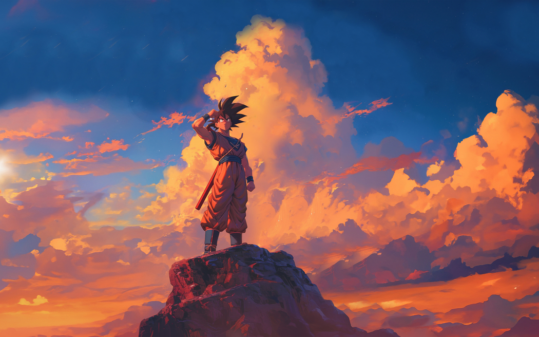 动漫悟空翱翔天空云 2880x1800高清电脑平板壁纸免费下载