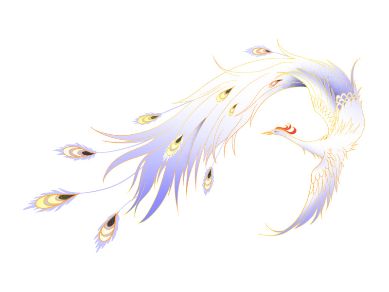 彩绘古风国潮中国风凤凰装饰高清PNG透明图片素材免费下载