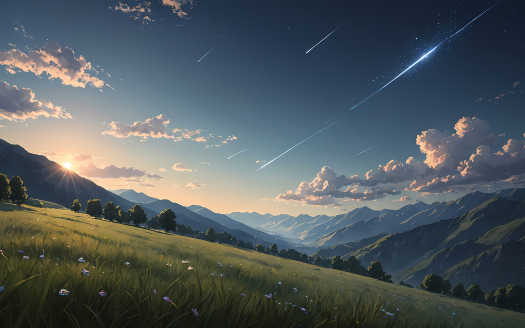 草原流星2880x1800高清电脑风景壁纸 免费下载