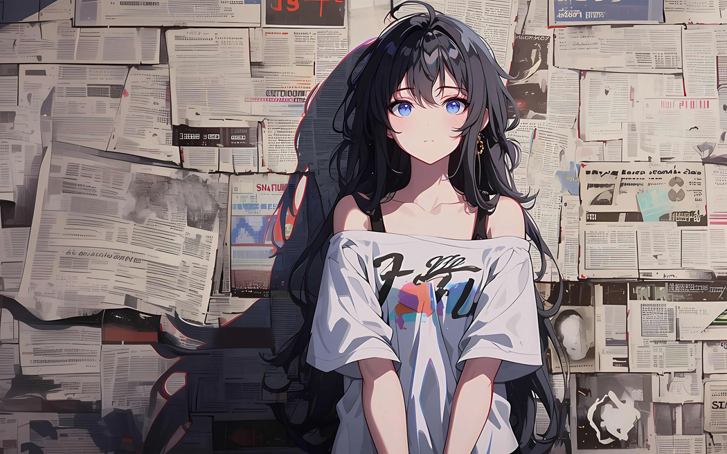 雪之下雪乃报纸墙2880x1800高清电脑壁纸免费下载