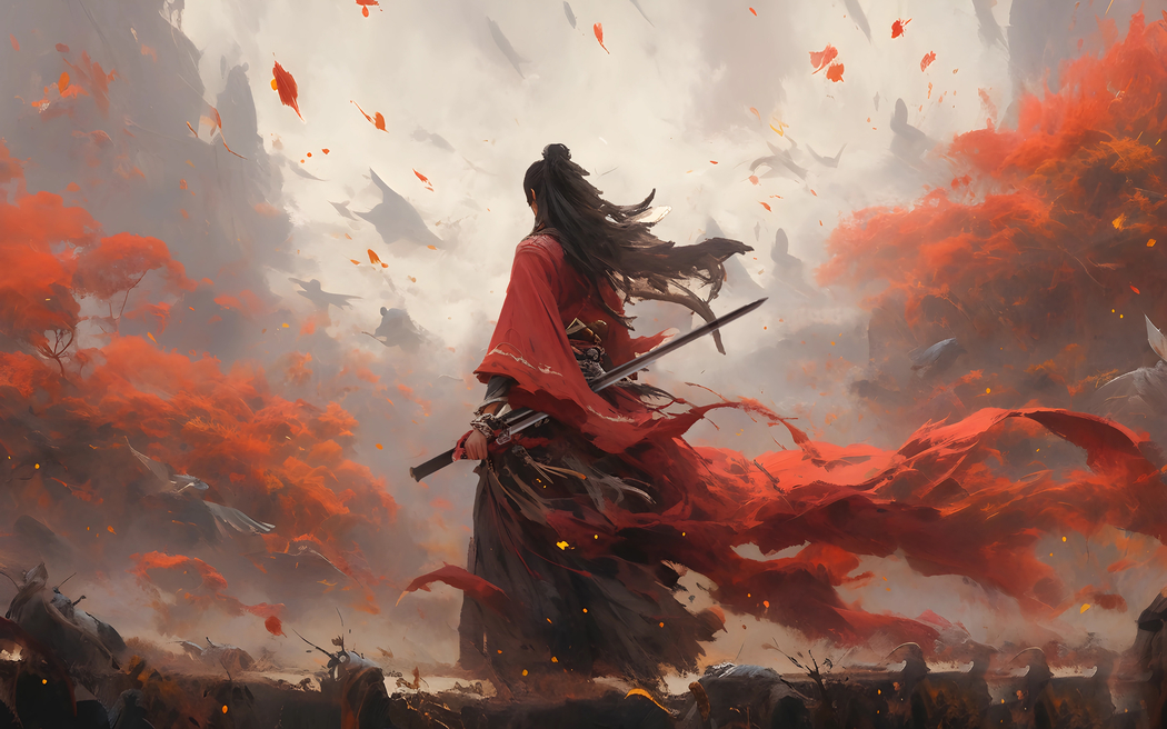 剑来古风红色衣服4K高清横屏壁纸3840x2400免费下载