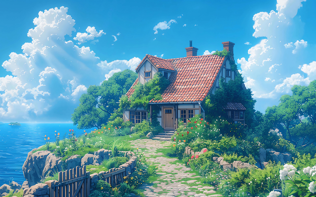 美丽海边风景小屋高清壁纸 2880x1800车机平板笔记本免费下载
