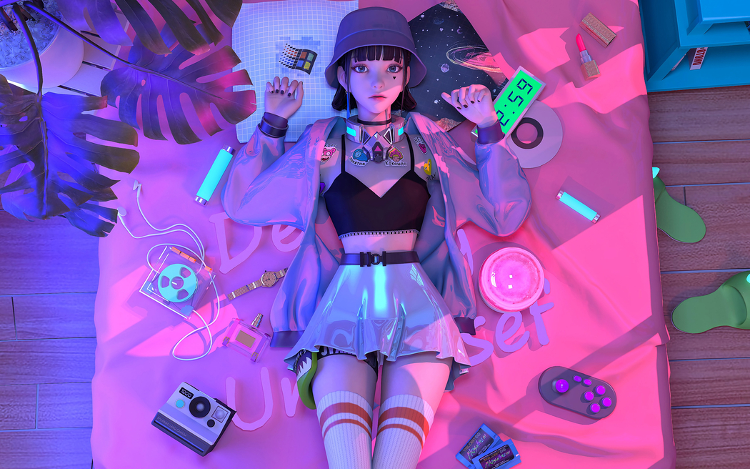 赛博朋克风格奇幻少女集原美车机动漫壁纸 横屏超高清3200x2000免费下载