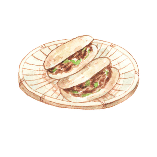 陕西手绘肉夹馍高清PNG透明卡通元素设计素材免费下载