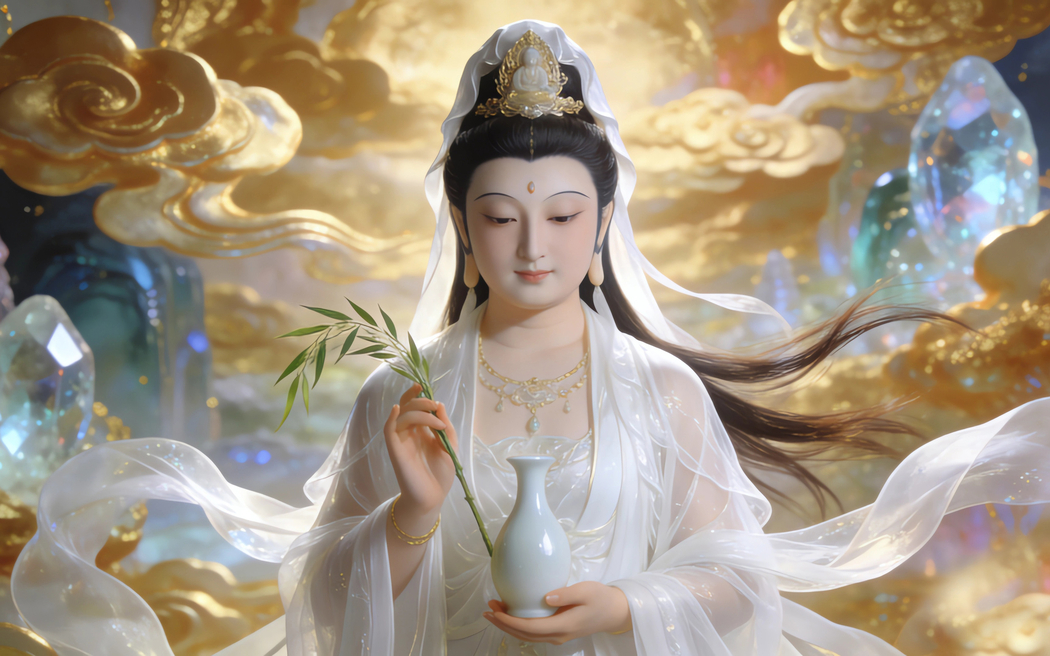 观音菩萨像3K高清壁纸3200x2000 免费下载 适用于平板笔记本便携设备