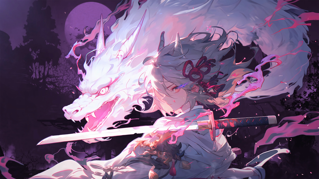 御剑驭龙红鸾樱落4K高清横屏车机壁纸3840x2160免费下载