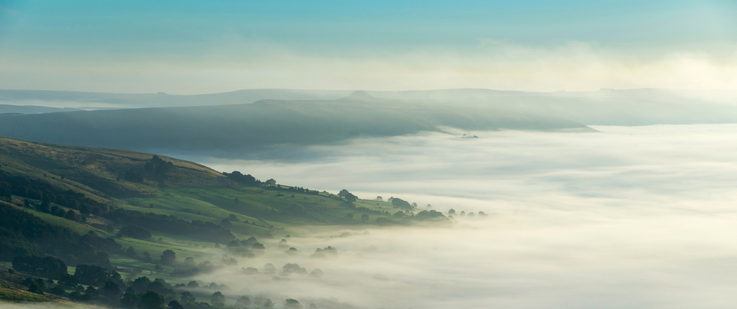 丘陵日出早晨薄雾 3440x1440带鱼屏4K高清风景壁纸免费下载