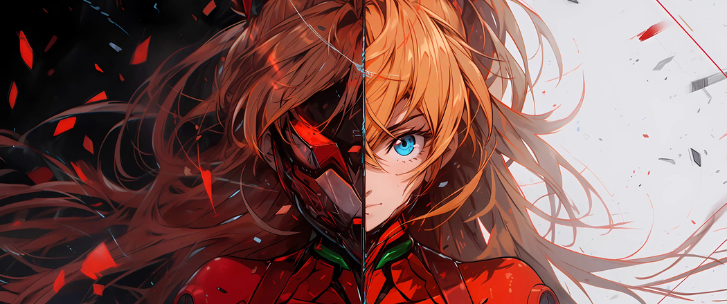 明日香半边脸4K动漫高清壁纸3440x1440带鱼屏免费下载