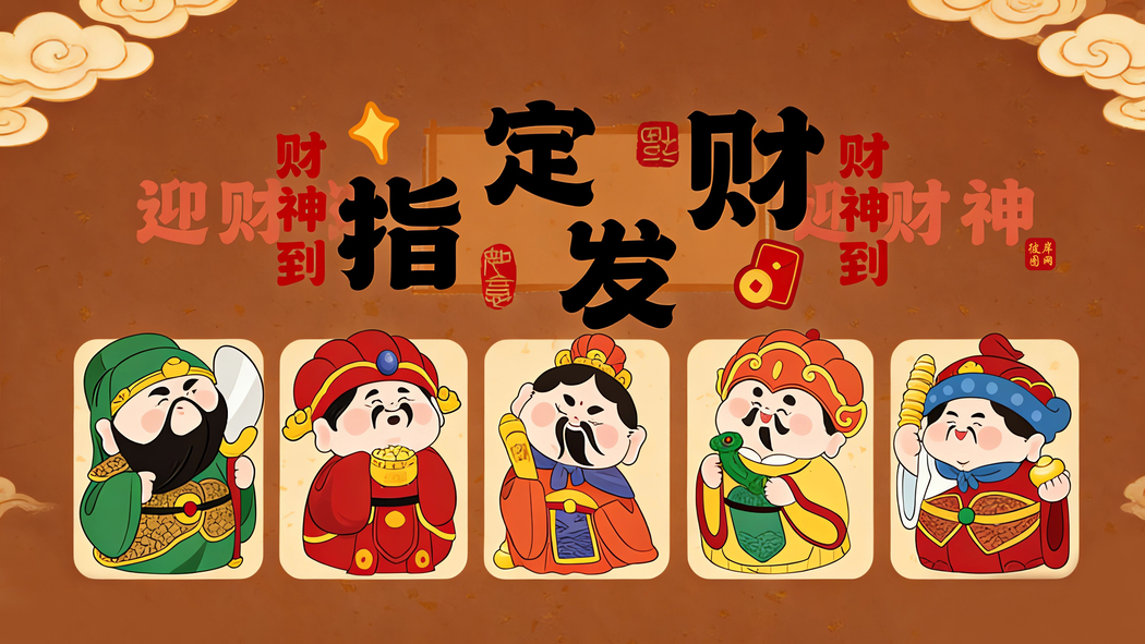 五路财神指定发财 4K高清壁纸3840x2160免费下载