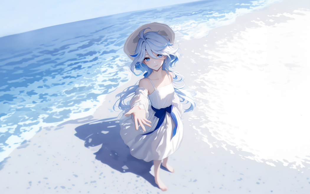 芙宁娜一起去海边车机动漫高清壁纸3200x2000免费下载