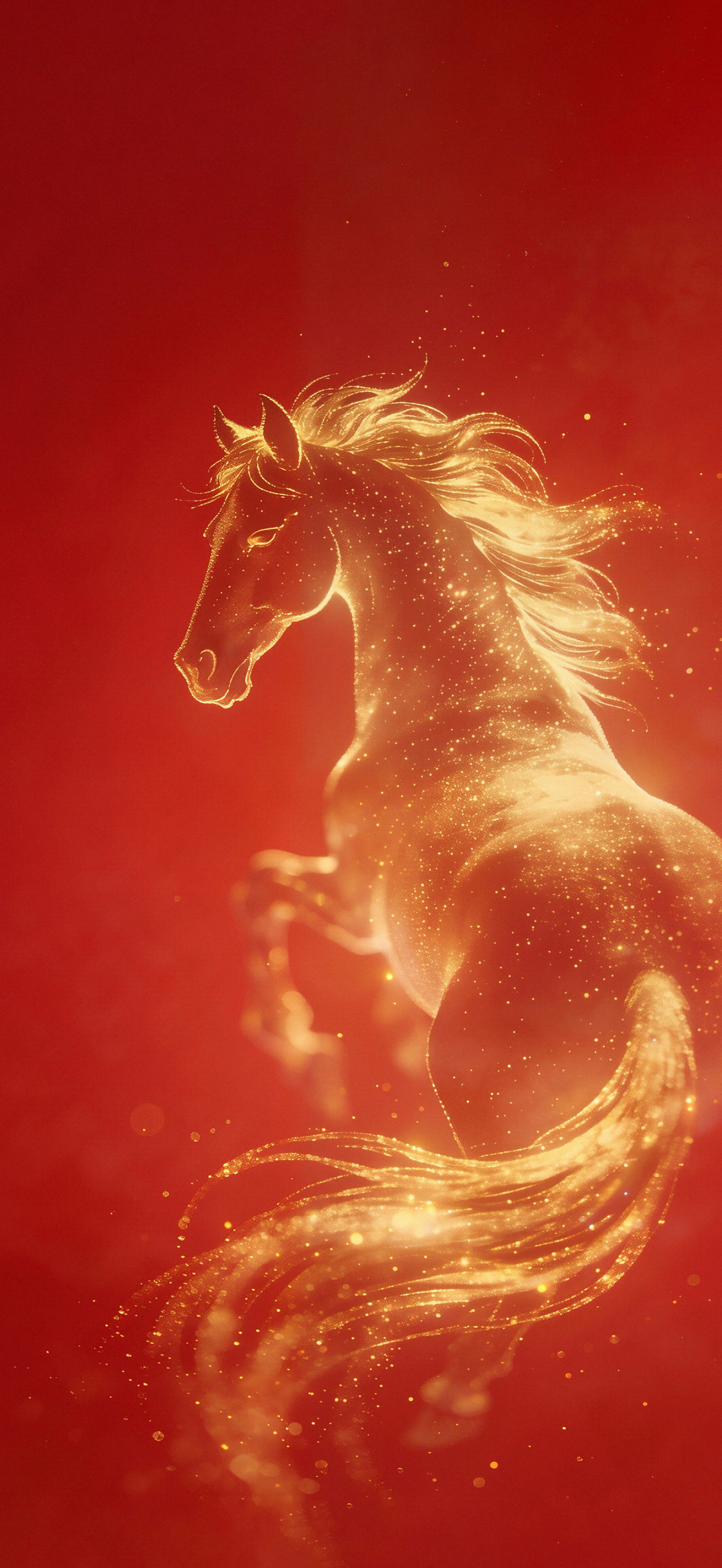 金色马红色背景马年如意马上有钱4K手机竖屏高清壁纸1768x3840免费下载