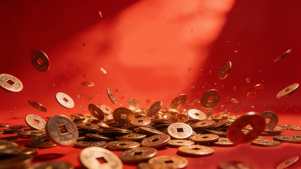 铜钱雨全屏车机4K高清壁纸3840x2160免费下载