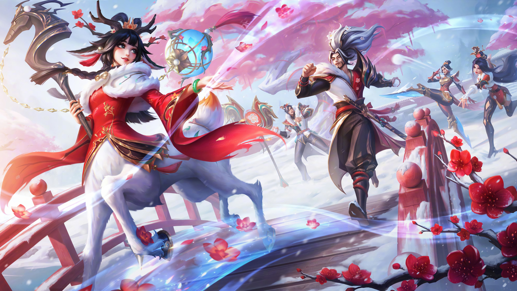 英雄联盟LOL踏雪寻梅马年皮肤 8K 4K高清游戏壁纸7680x4320免费下载