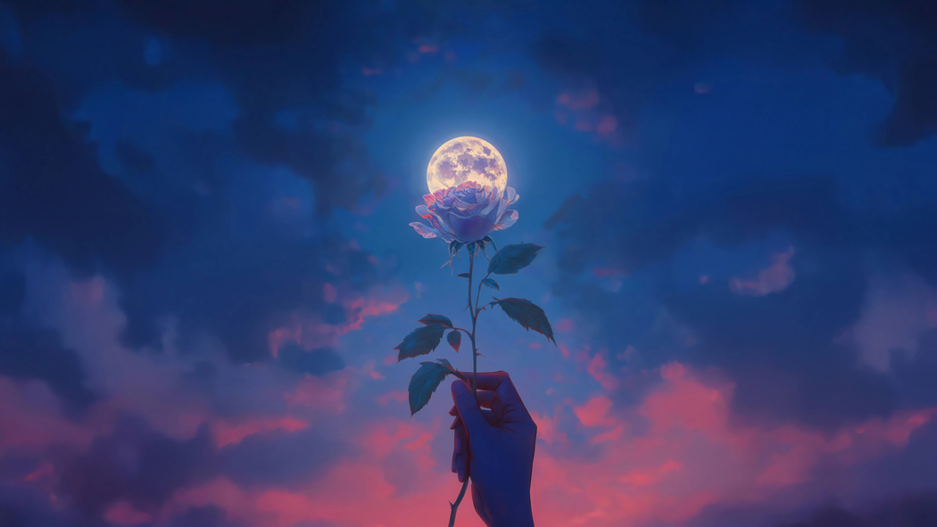 唯美月之花瓣4k高清壁纸3840x2160免费下载 适配平板笔记本便携设备