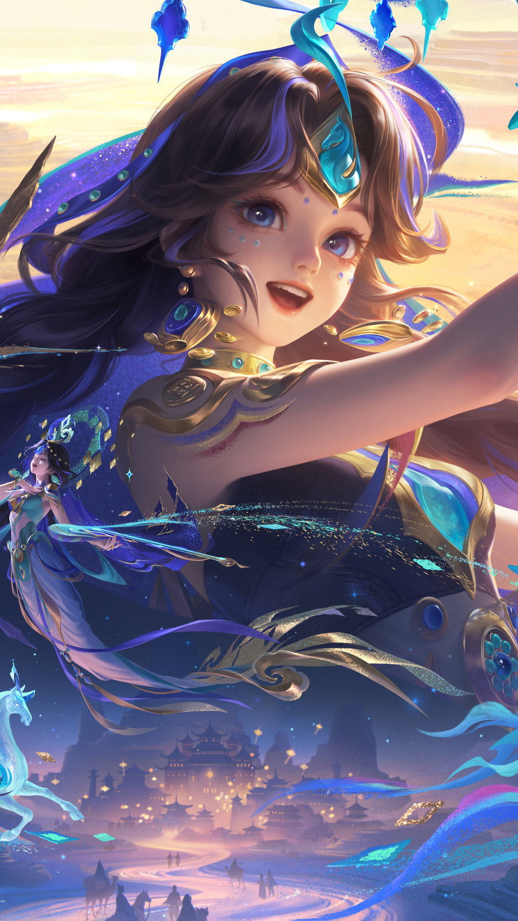 王者荣耀朵莉亚神骥鸣幻洲4K手机高清壁纸2160x3840免费下载