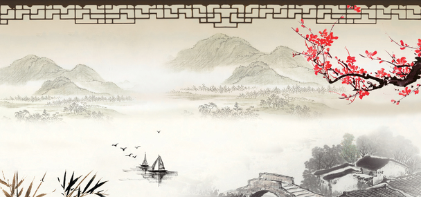 中国风风景高清PNG透明背景元素banner海报设计素材免费下载