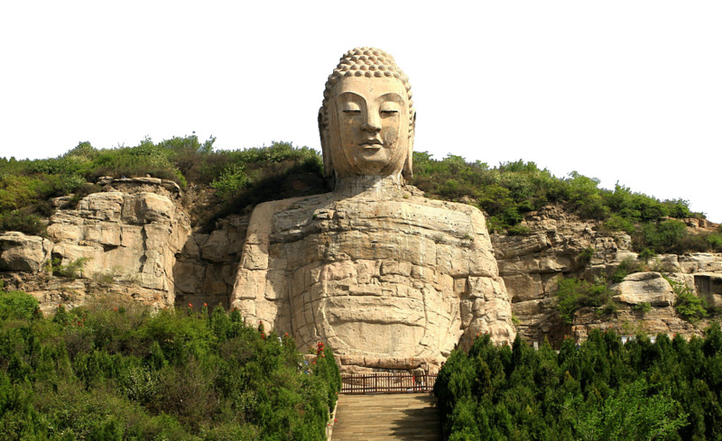 山西旅游蒙山大佛高清PNG透明背景摄影风景设计素材免费下载