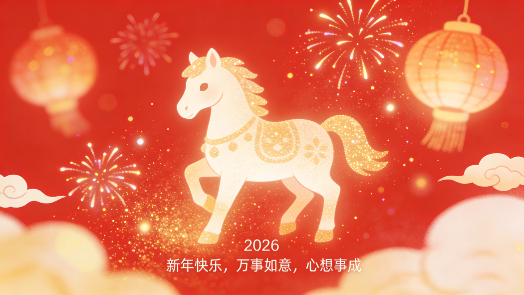 2026新年快乐万事如意心想事成4K高清车机壁纸3840x2160免费下载