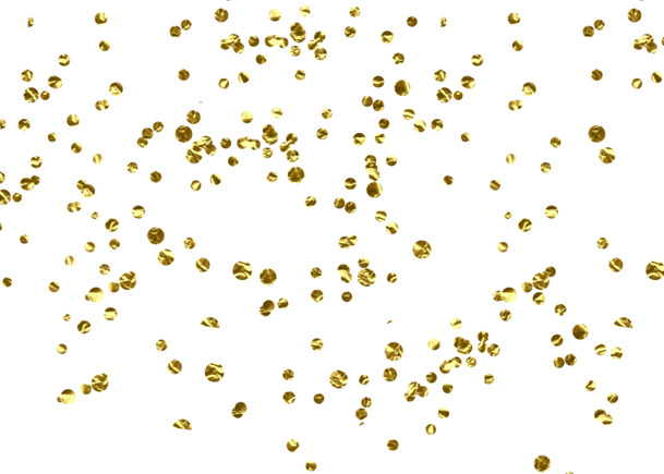 金色纸屑漂浮高清PNG透明与PSD设计素材免费下载