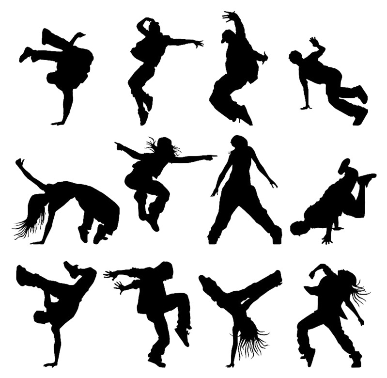 街舞人物剪影高清PNG透明装饰素材特效图片免费下载