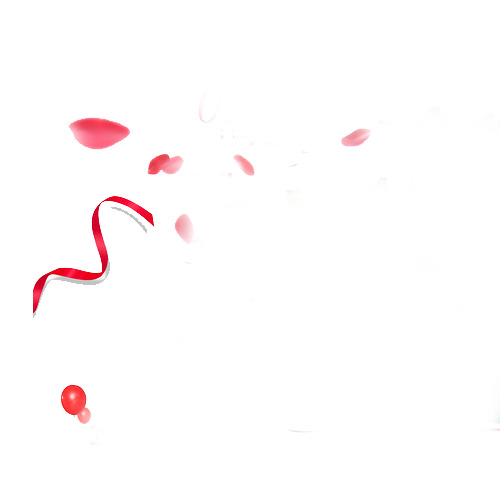 漂浮花瓣与彩带高清PNG透明设计素材免费下载