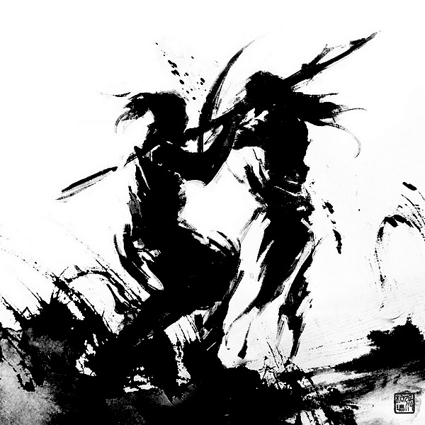 墨武侠水墨高清PNG透明墨迹笔触装饰元素设计素材免费下载