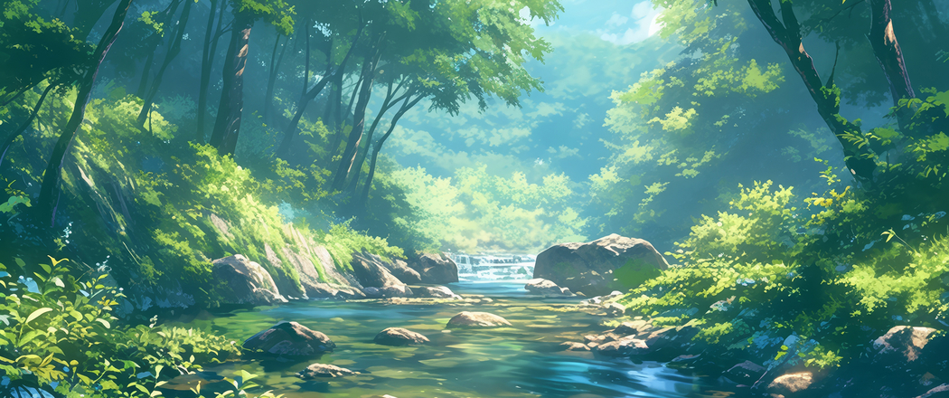 宁静山谷小溪4K高清3440x1440带鱼屏风景壁纸免费下载