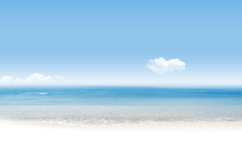 夏天沙滩大海天空高清PNG透明装饰元素图案设计素材免费下载