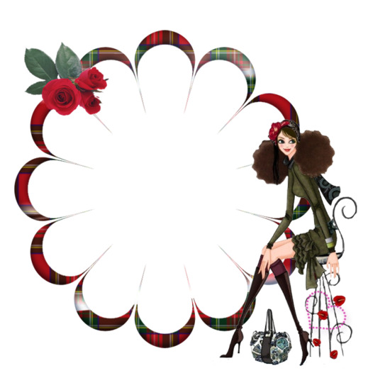 时尚女郎花型指示牌情人节高清PNG透明设计素材免费下载