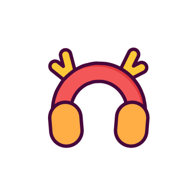 彩色圣诞耳罩高清PNG透明图片-圣诞节设计素材免费下载