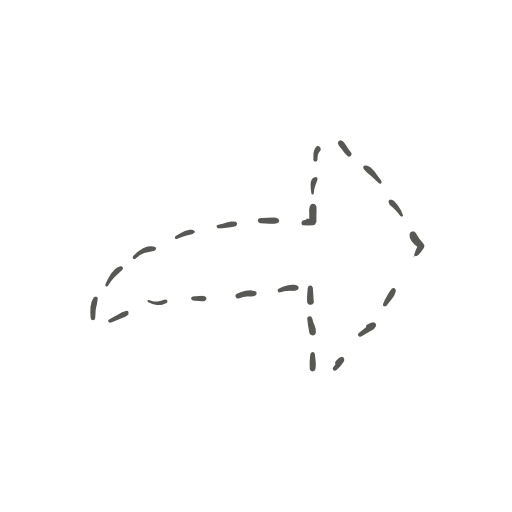 墨迹右指向虚线箭头高清PNG透明装饰素材免费下载