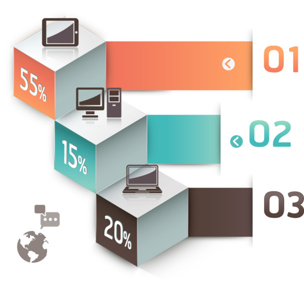 矢量阶梯PPT素材-高清PNG透明装饰元素免费下载