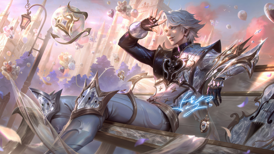 《英雄联盟手游》伊泽瑞尔至臻告白气球4K高清壁纸3840x2160免费下载