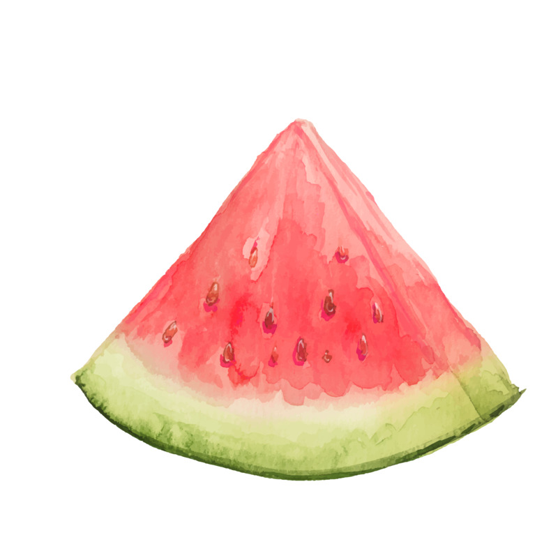 手绘美味西瓜高清PNG透明图+PSD素材免费下载