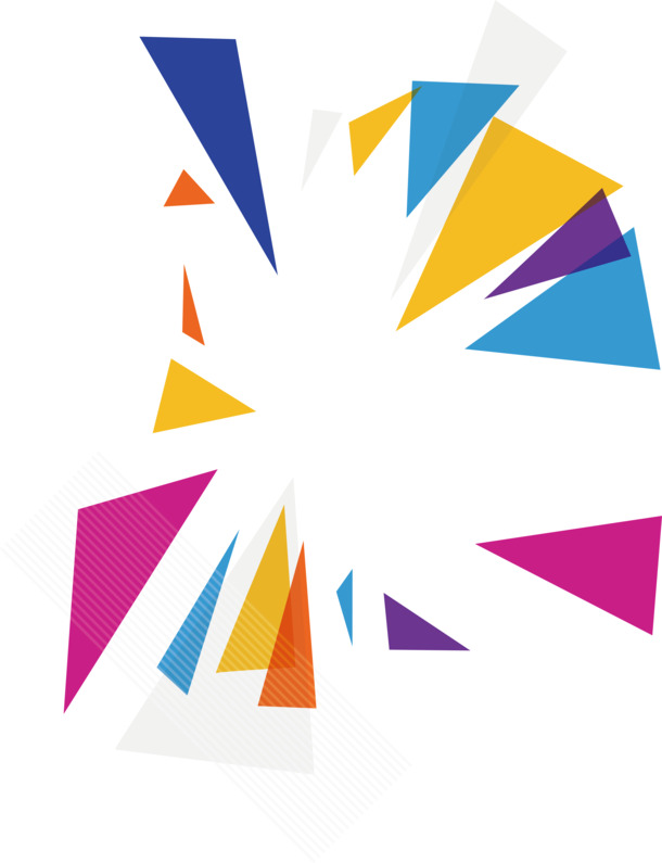 五彩几何体背景高清PNG透明漂浮元素设计素材免费下载