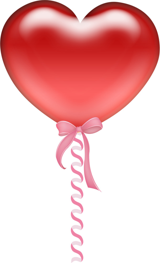红色手绘爱心气球七夕情人节高清PNG透明设计素材免费下载
