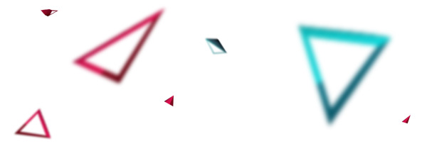 粉蓝立体三角形高清PNG透明漂浮几何设计素材免费下载