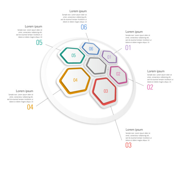 不规则图形圆环商务高清PNG透明装饰元素PPT素材免费下载