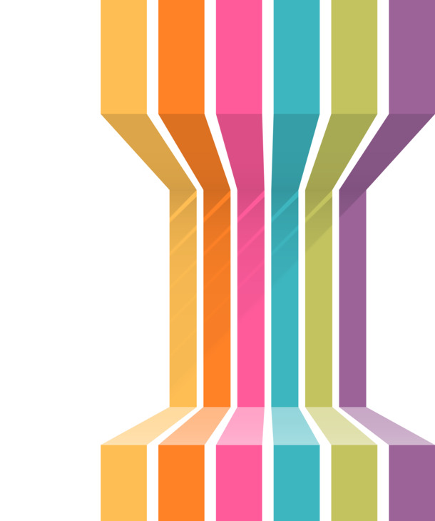 彩色竖条纹高清PNG透明装饰元素PPT设计素材免费下载