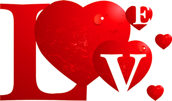 LOVE爱心变形字体高清PNG透明素材-情人节节日元素图片设计免费下载