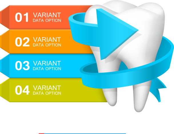 矢量牙齿蓝色箭头PPT高清PNG透明装饰元素设计素材免费下载
