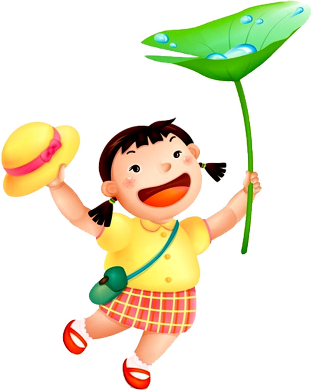 六一儿童节女孩放学回家高清PNG透明图片-节日设计素材免费下载