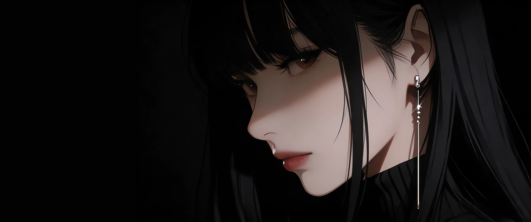 侧脸高冷美女光影4K动漫带鱼屏壁纸3440x1440免费下载