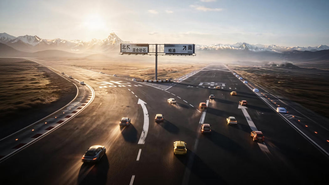 《飞驰人生3》分叉路口公路汽车4K高清剧照壁纸3840x2160免费下载