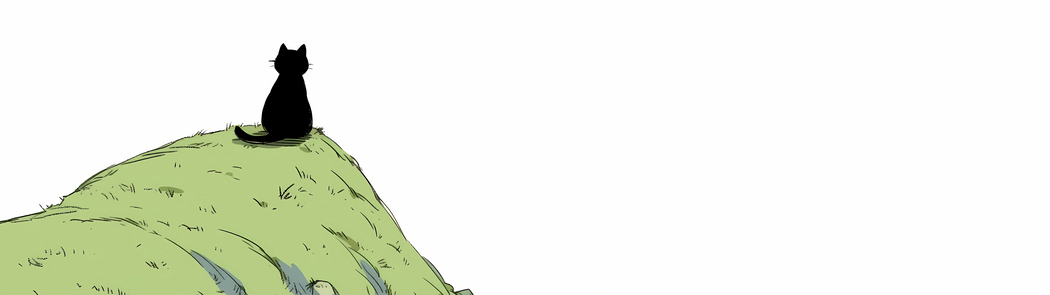 山丘与黑猫简约卡通背景5120x1440双屏高清壁纸免费下载 山丘与黑猫简约卡通背景5120x1440双屏高清壁纸免费下载